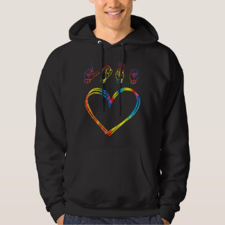 Valentines Day Tie Dye | I Love You Heart Hand Sig Hoodie