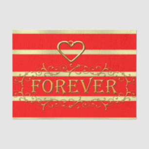 Valentine's Day Tissue Paper Gold Forever Hearts
