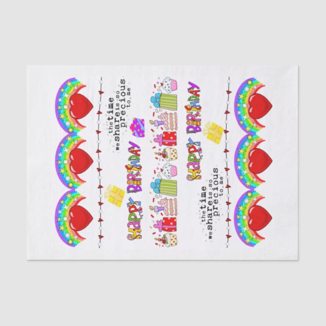 Valentine's Day Tissue Paper Happy Birthday (Front)