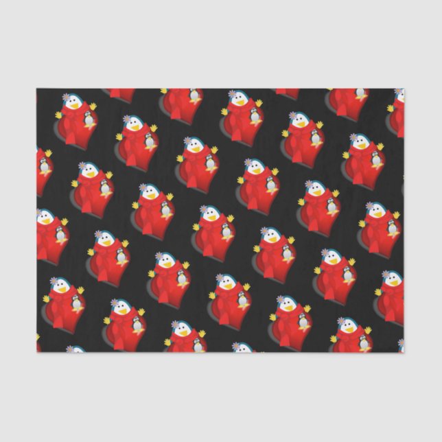 Valentine's Day Tissue Paper Penguin Hearts (Front)