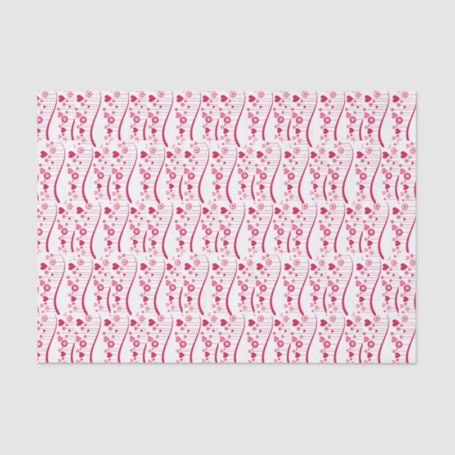 Valentine's Day Tissue Paper Pink Red Hearts (Front)