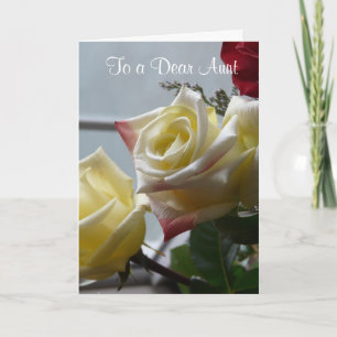 Valentine's Day/To a Dear Aunt-Yellow Roses Holiday Card