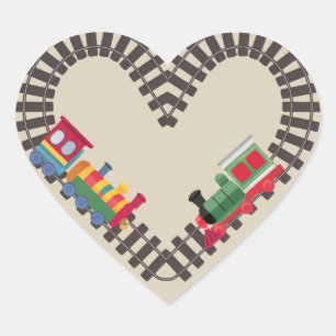 Valentines Day Train Railroad Heart  Sticker