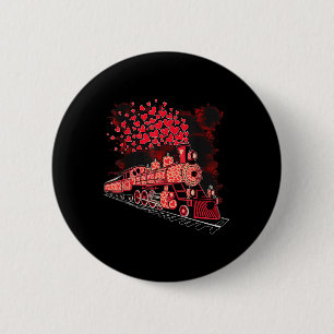 Valentines Day Train Railroad Heart Toddler Boys K 6 Cm Round Badge
