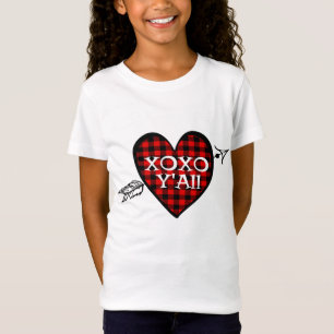 Valentine's Day TRed Buffalo Plaid Love Heart Top 