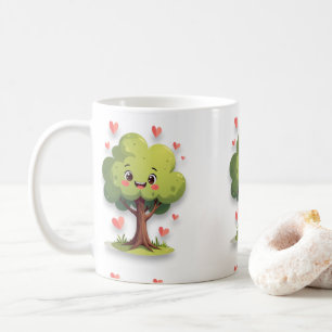 Valentine's Day Tree Red Hearts Mugs