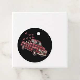 Valentine's Day Truck Funny Buffalo Plaid Leopard Favour Tags