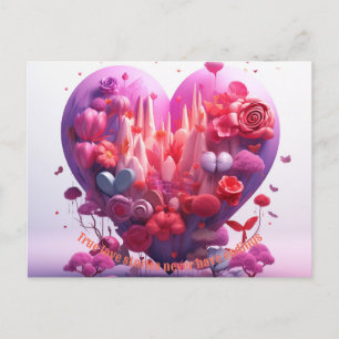 valentine's day true heart love postcard for her