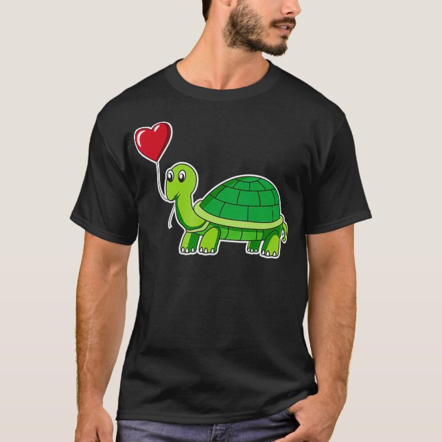Valentines Day Turtle  Tortoise Animal Lovers Kids T-Shirt (Front)
