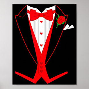 Valentine's Day Tuxedo Red Bow Tie Costume For Guy Poster