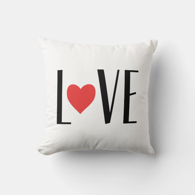 Valentine's Day Typography Love Cushion (Front)