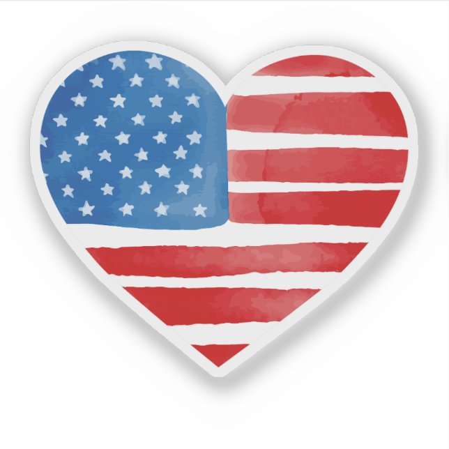 Valentines Day US American Flag Heart Patriotic (Front)