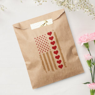 Valentine's Day US Flag Hearts  Favour Bags
