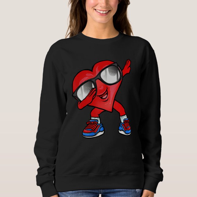 Valentine's Day Valentines Day Dabbing Heart Sweatshirt (Front)