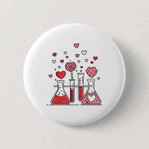 Valentines Day Vibes Science Teacher 100 Days Of S 6 Cm Round Badge