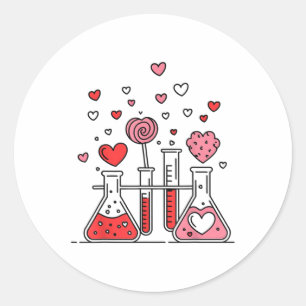 Valentines Day Vibes Science Teacher 100 Days Of S Classic Round Sticker