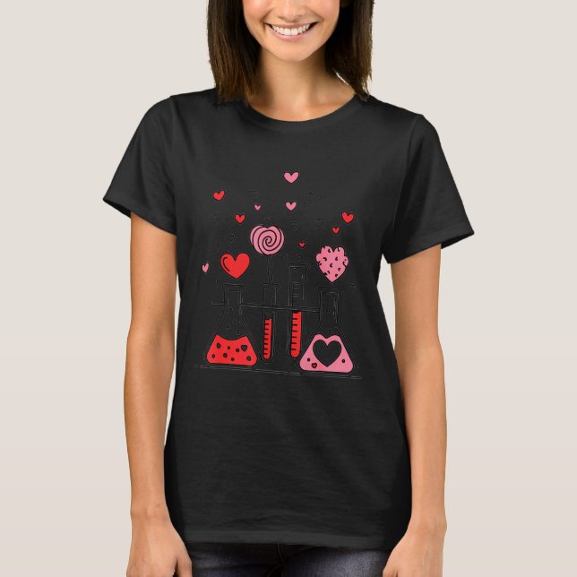 Valentines Day Vibes Science Teacher 100 Days Of S T-Shirt (Front)