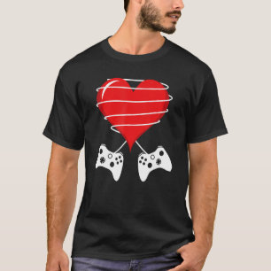 Valentine's Day Video Game Controller Heart Gamer T-Shirt