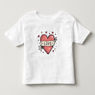 Valentine's Day Vintage Heart Doodle Love Toddler T-Shirt
