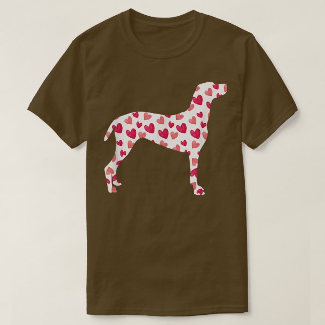 Valentines Day Vizsla Hearts Puppy Dog Lover  T-Shirt (Design Front)