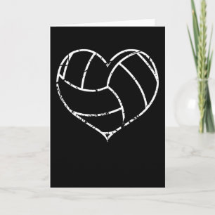 Valentines Day Volleyball Heart Grunge Men Women Card