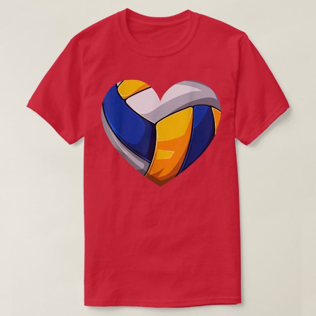 Valentines Day Volleyball Lovers Love Hearts Match T-Shirt (Design Front)