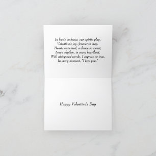 Valentines Day w/ poem Holiday Card