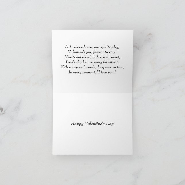 Valentines Day w/ poem Holiday Card (Inside)