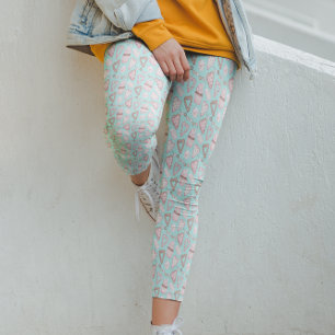 Valentine's Day Watercolor Heart Treats Cookies Leggings