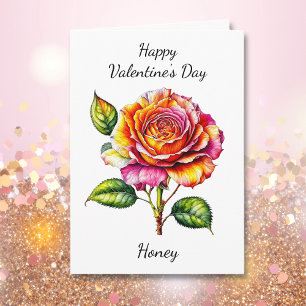 Valentine's Day Watercolor Rose Card
