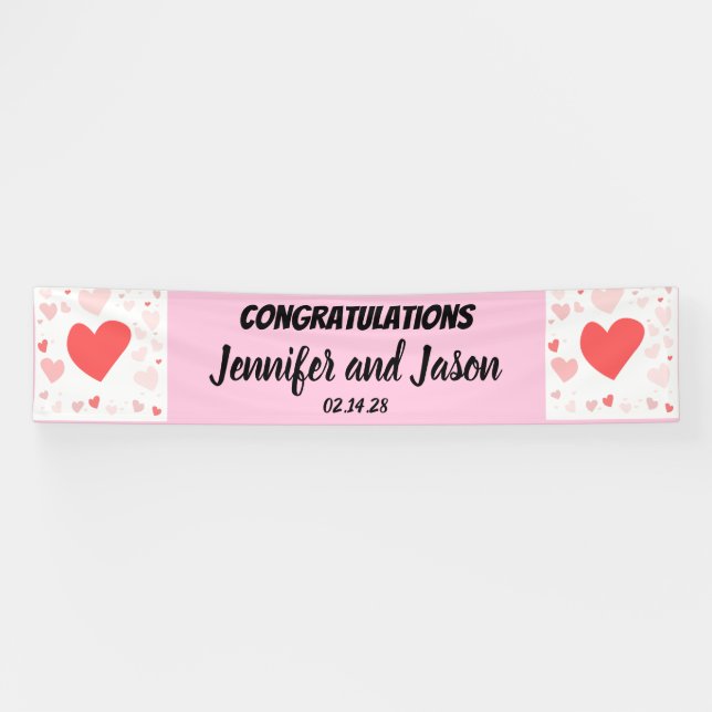 Valentine's Day wedding Congratulations Banner (Horizontal)