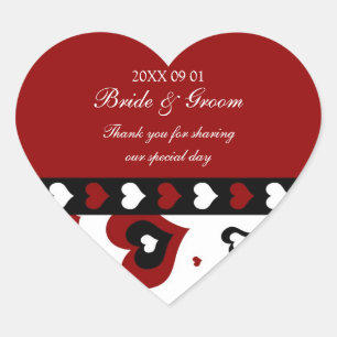 Valentine's Day Wedding Favour Tags Red Hearts