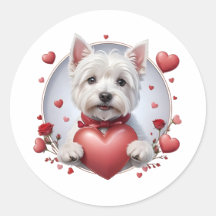 Valentine's Day Westie with heart