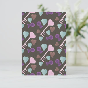 Valentines Day Whimisical Watercolor Choco Hearts Card