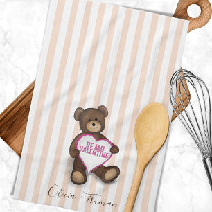 Valentine's Day Whimsical Cute Teddy Bear Tea Towel
