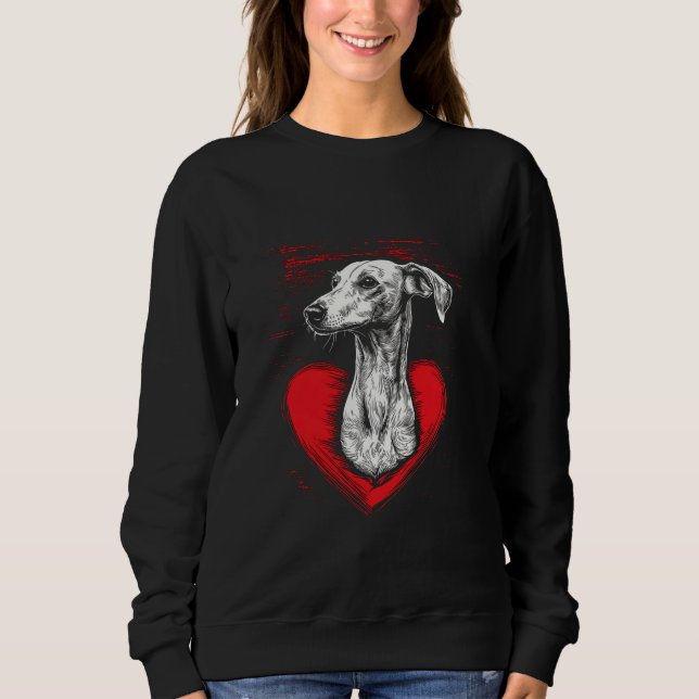 Valentine's Day Whippet Dog Valentine Sweatshirt (Front)