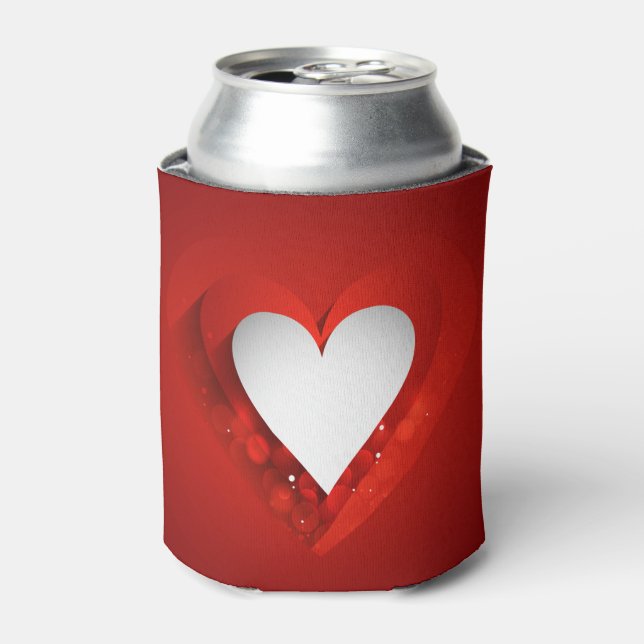 Valentine's Day White Heart - Customise Can Cooler (Can Front)