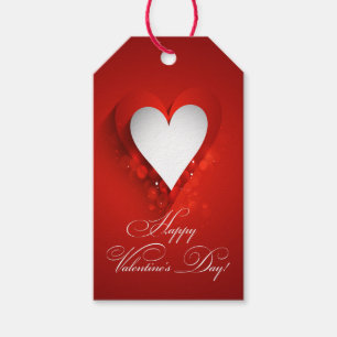 Valentine's Day White Heart Gift Tags