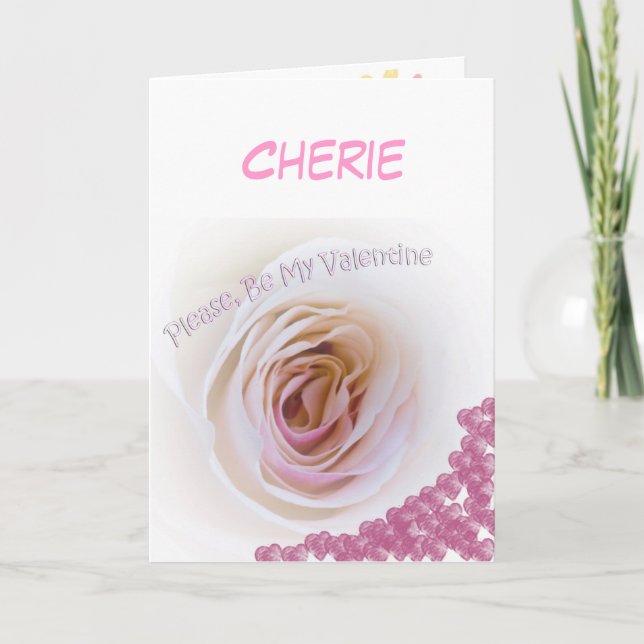 Valentine's Day White Rose Holiday Card (Front)