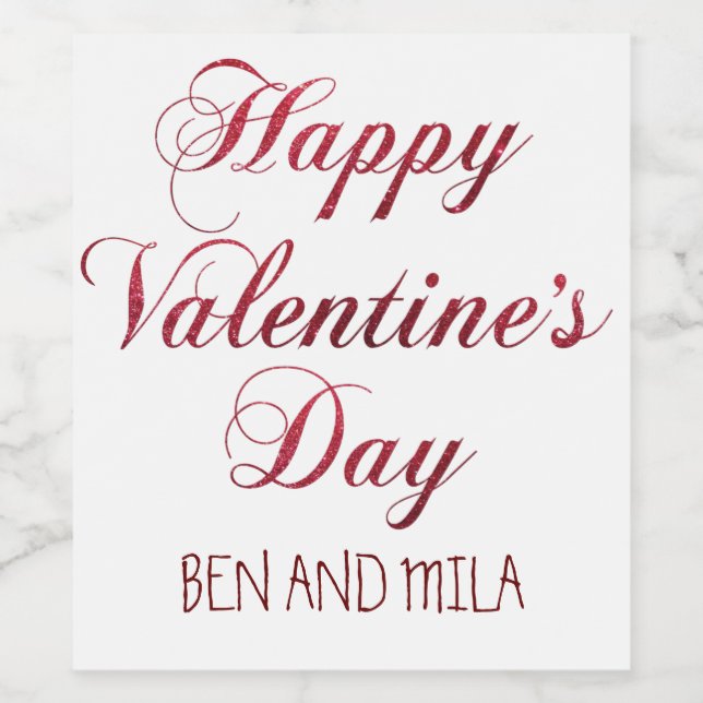 VALENTINE'S DAY WINE LABEL (Single Label)