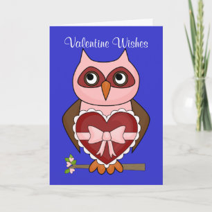 Valentine's Day Wishes - Friendly Owl Holiday Card