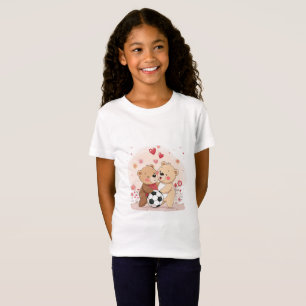 Valentine's Day with Bears in Love and Soccer T-Shirt