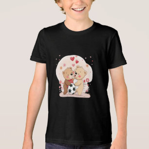 Valentine's Day with Bears in Love and Soccer Tri-Blend Shirt