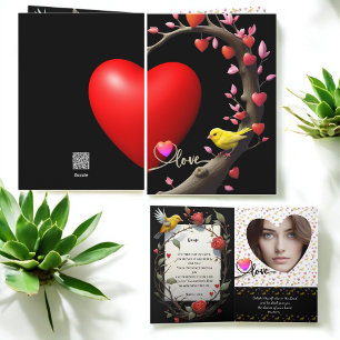 Valentine's Day with Canary bird Holiday Card