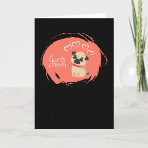 Valentine's Day with Cute Pug Dog Card