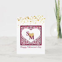 Valentine's Day with Red Initial and Gold Heart