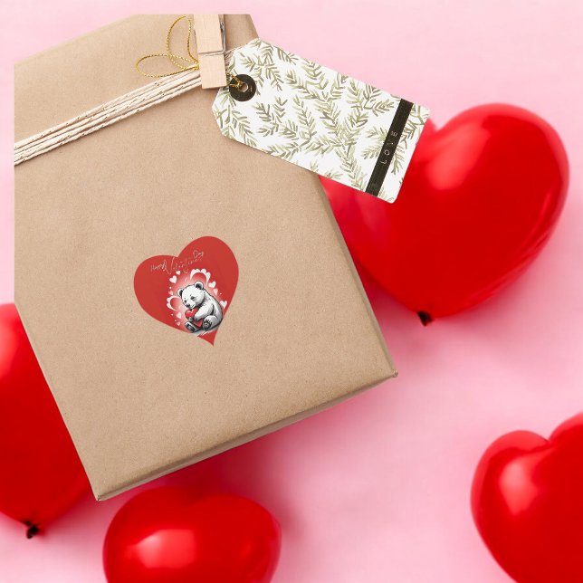 Valentine's Day with Rich Teddy Bear Heart Sticker (Creator Uploaded)
