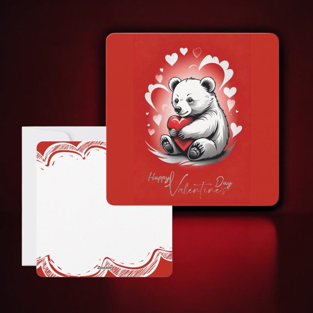 Valentine's Day with Rich Teddy Bear Holiday Card (Creator Uploaded)