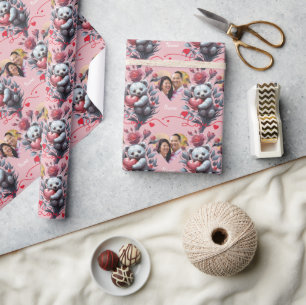 Valentine's Day with Rich Teddy Bear Wrapping Paper