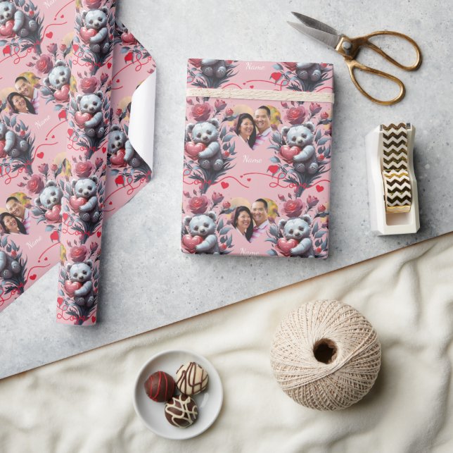 Valentine's Day with Rich Teddy Bear Wrapping Paper (Crafts)